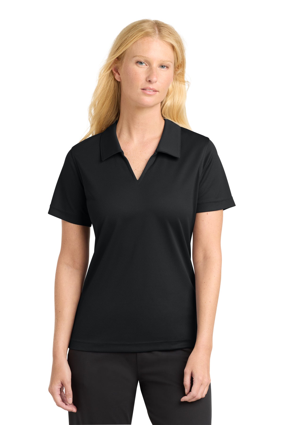 Sport-Tek® Women's Dri-Mesh® V-Neck Polo.  L469