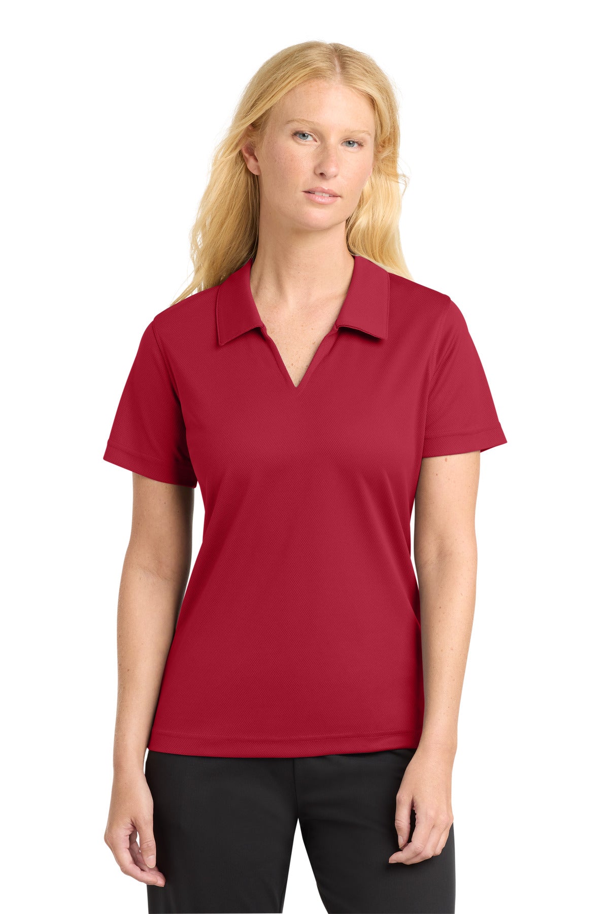 Sport-Tek® Women's Dri-Mesh® V-Neck Polo.  L469