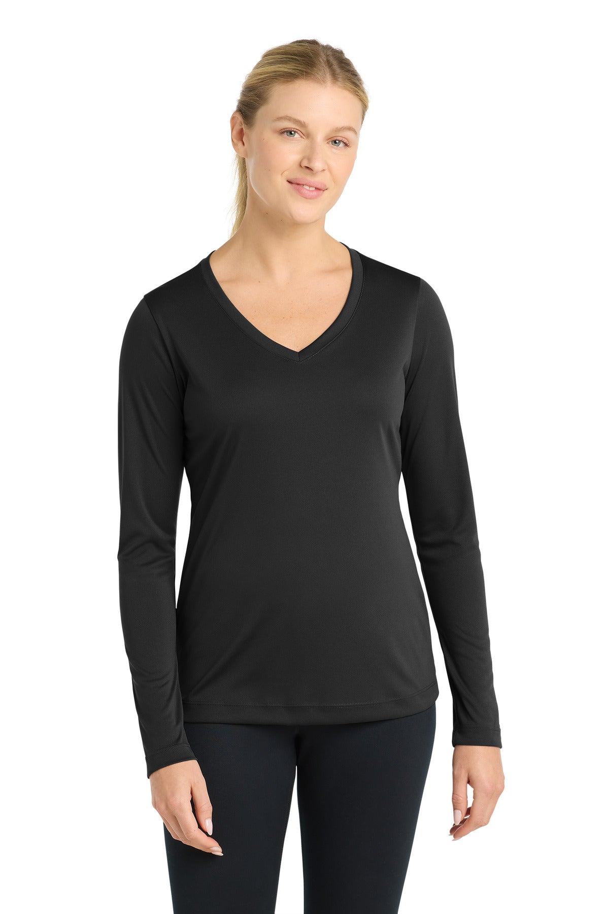 Sport-Tek® Women's Long Sleeve PosiCharge® Competitor™ V-Neck Tee. LST353LS