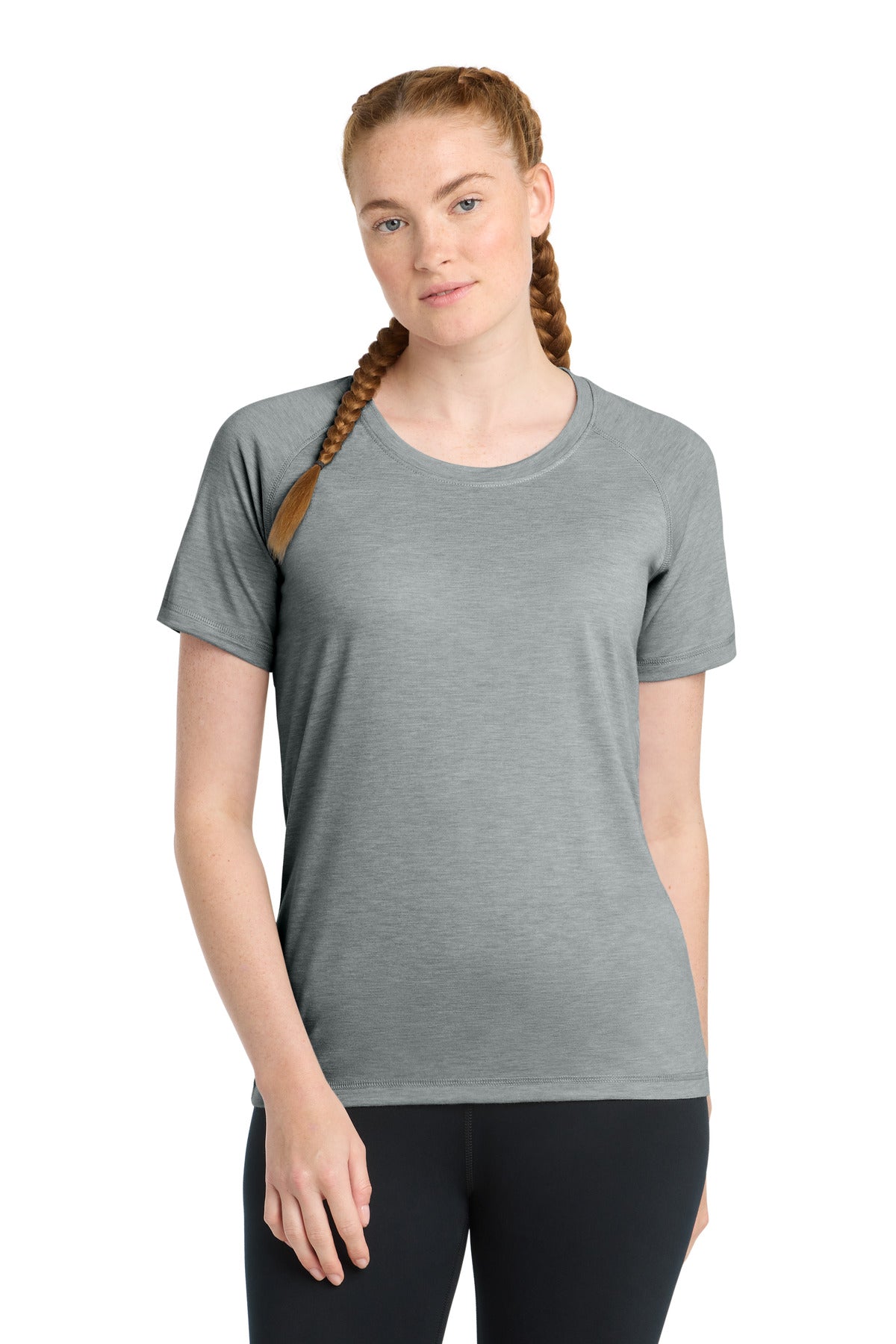 Sport-Tek ® Women's PosiCharge ® Tri-Blend Wicking Scoop Neck Raglan Tee. LST400