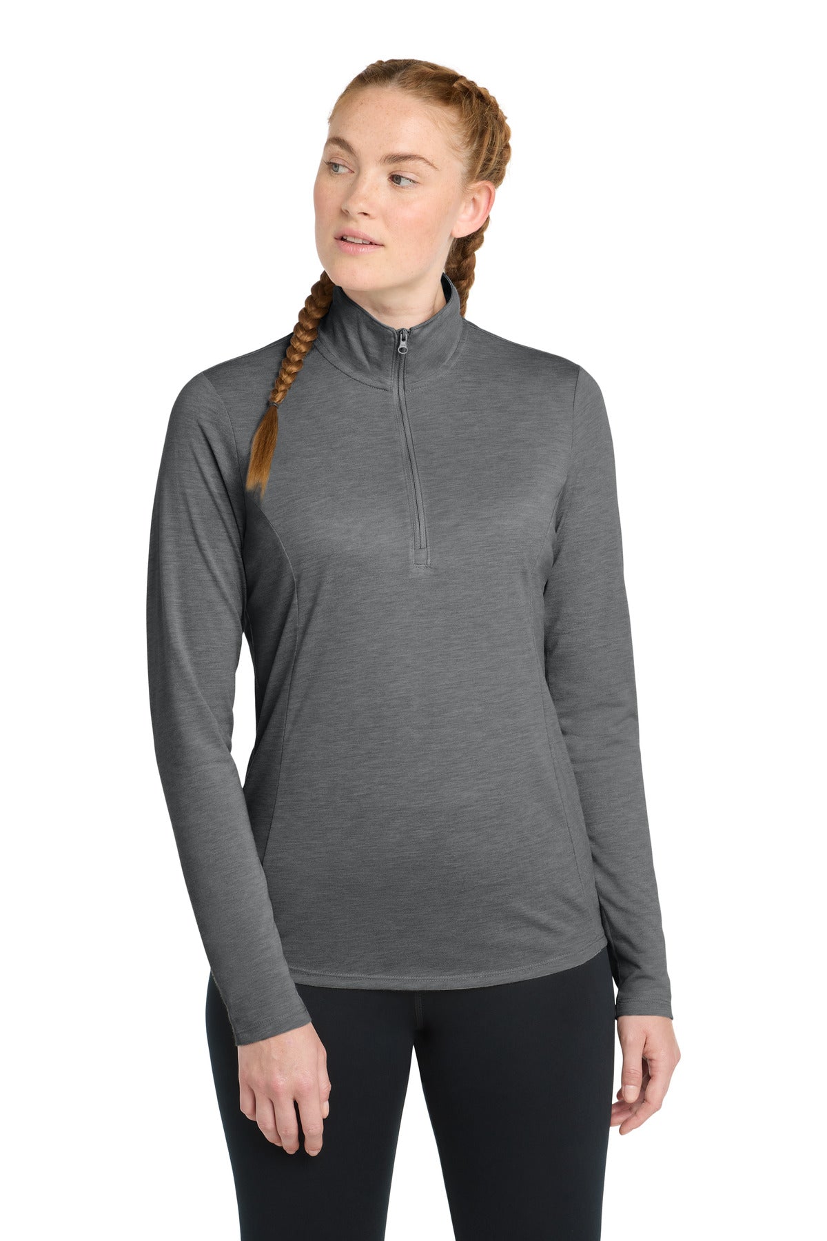 Sport-Tek ® Women's PosiCharge ® Tri-Blend Wicking 1/4-Zip Pullover. LST407
