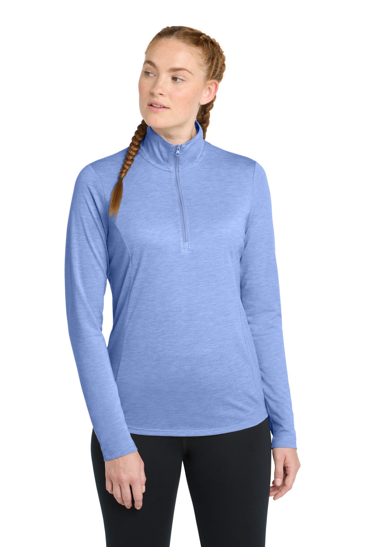 Sport-Tek ® Women's PosiCharge ® Tri-Blend Wicking 1/4-Zip Pullover. LST407