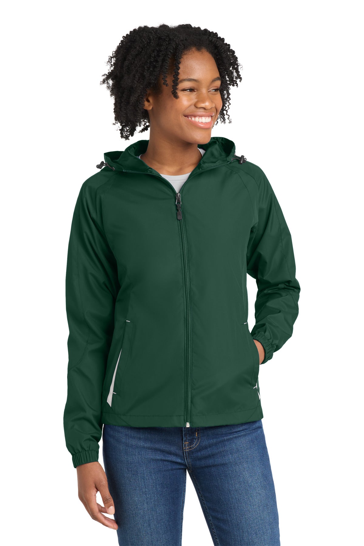Sport-Tek® Women's Colorblock Hooded Raglan Jacket. LST76