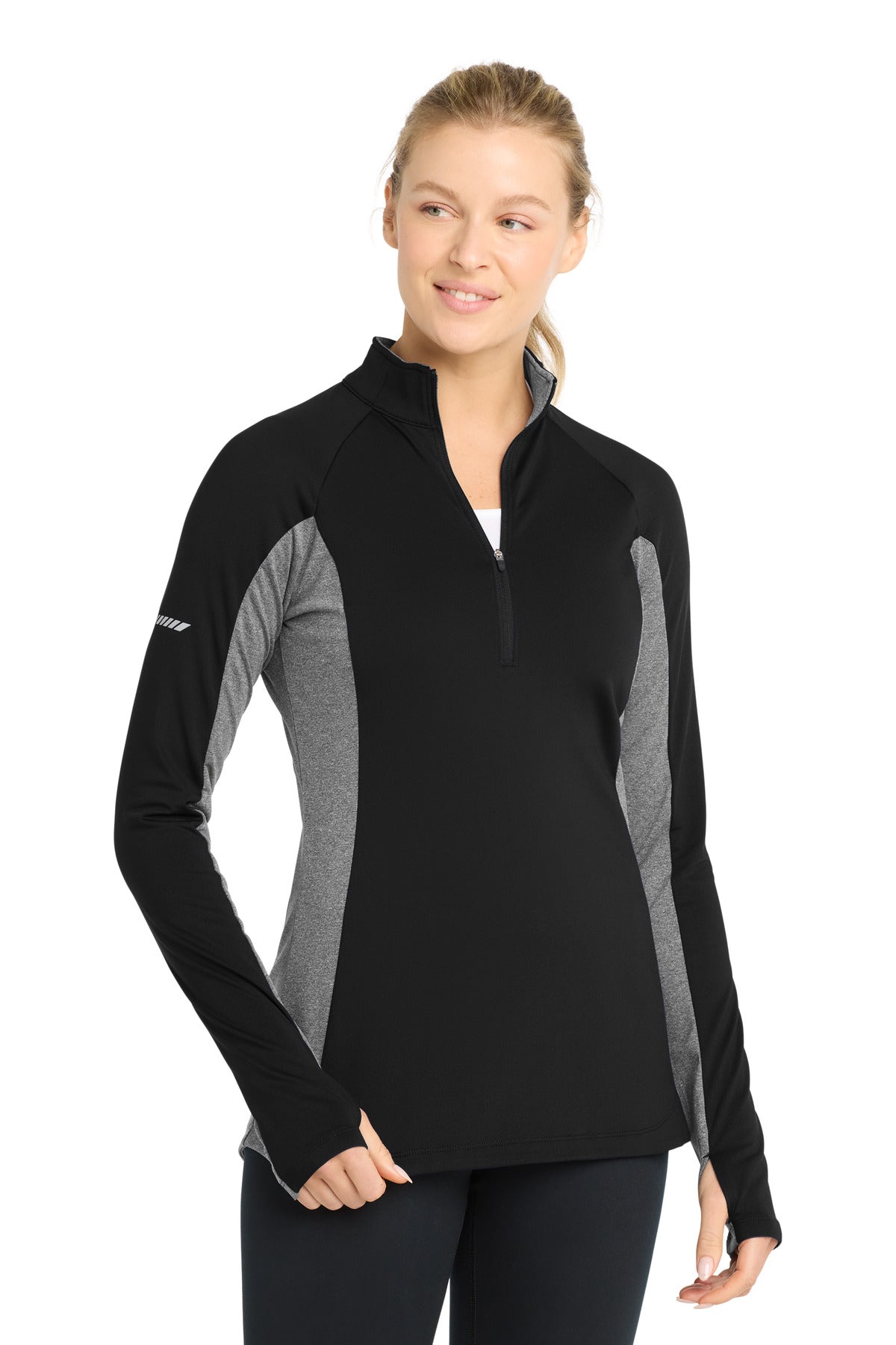 Sport-Tek® Women's Sport-Wick® Stretch Contrast 1/4-Zip Pullover. LST854