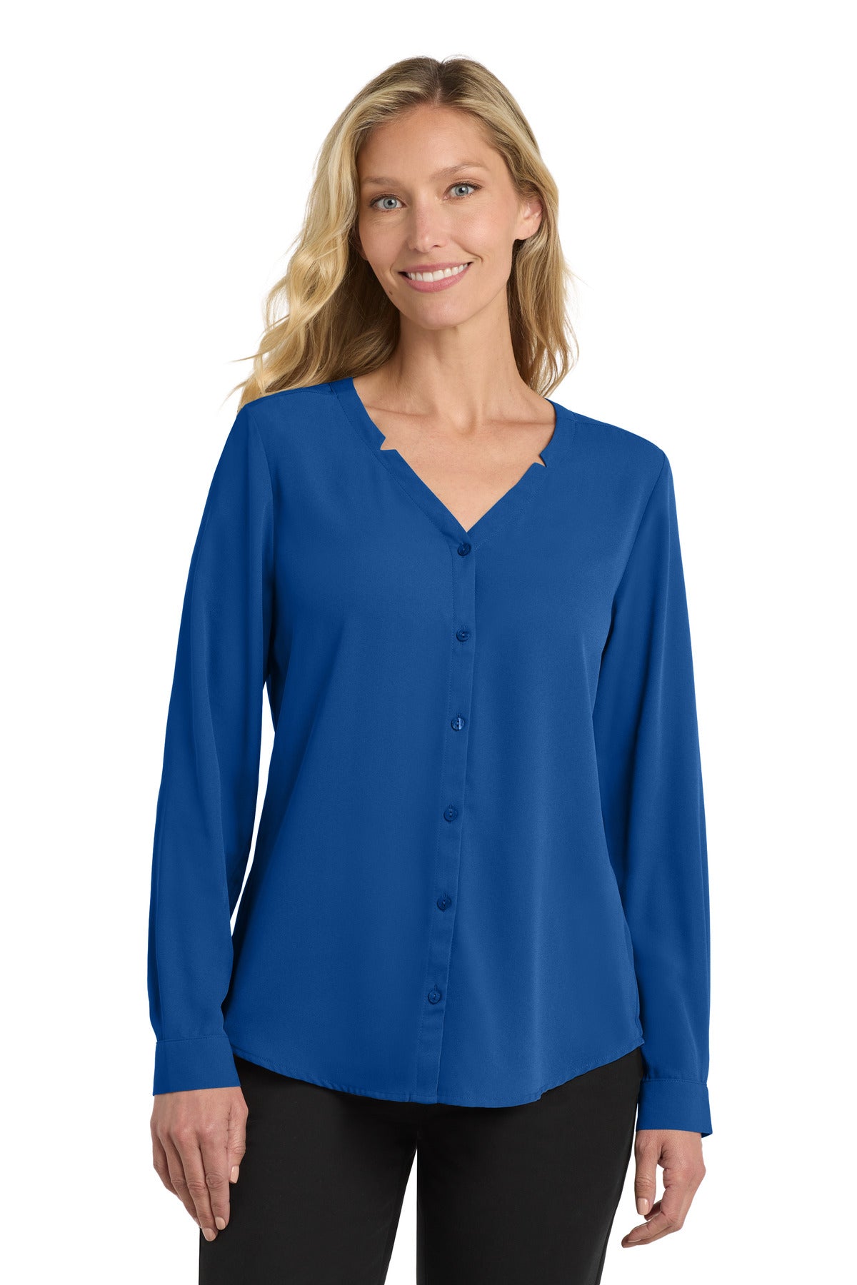 Port Authority® Women's Long Sleeve Button-Front Blouse. LW700