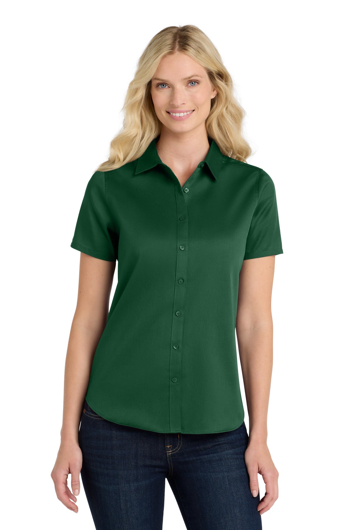 Port Authority® Women's Short Sleeve SuperPro React™Twill Shirt. LW809