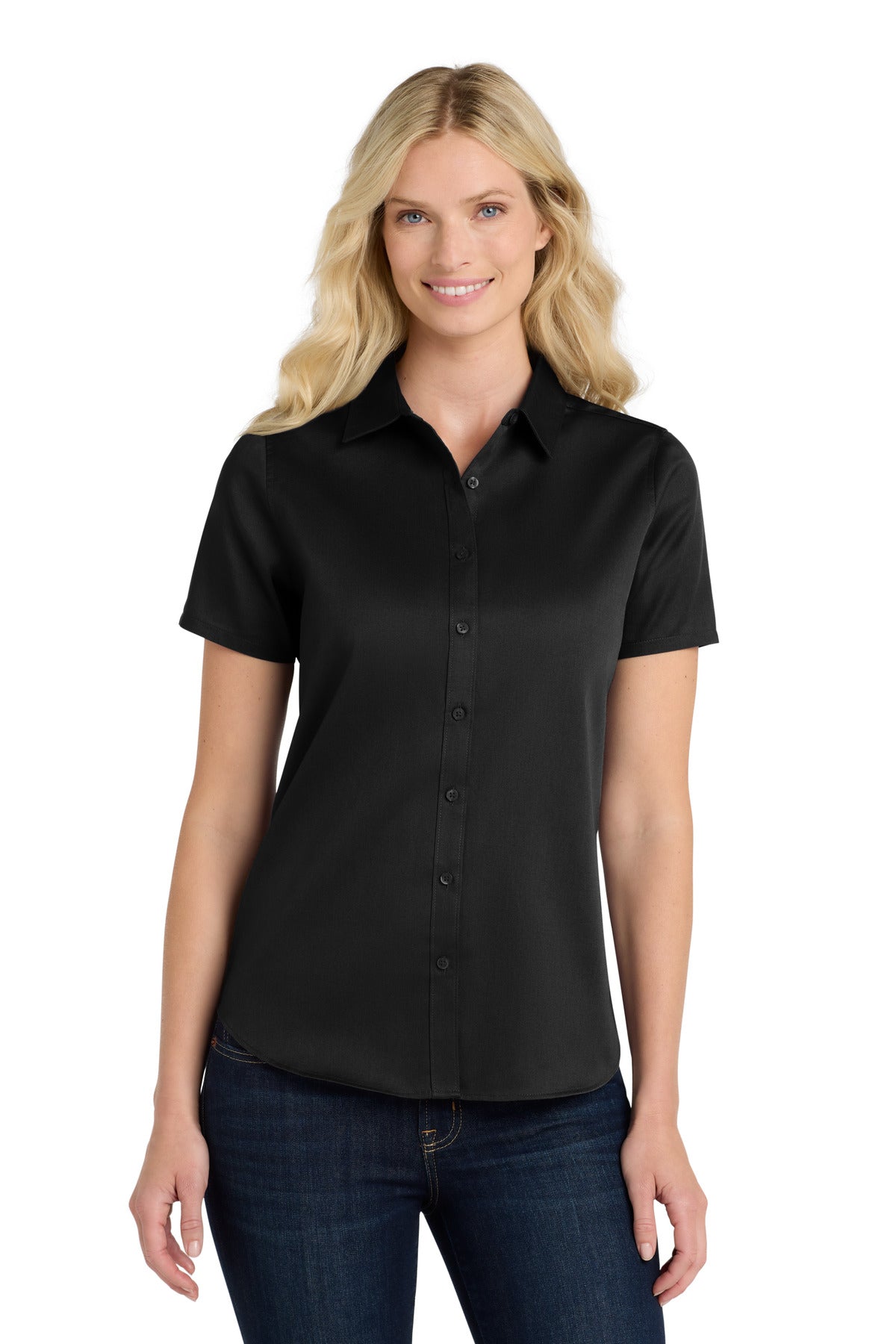 Port Authority® Women's Short Sleeve SuperPro React™Twill Shirt. LW809