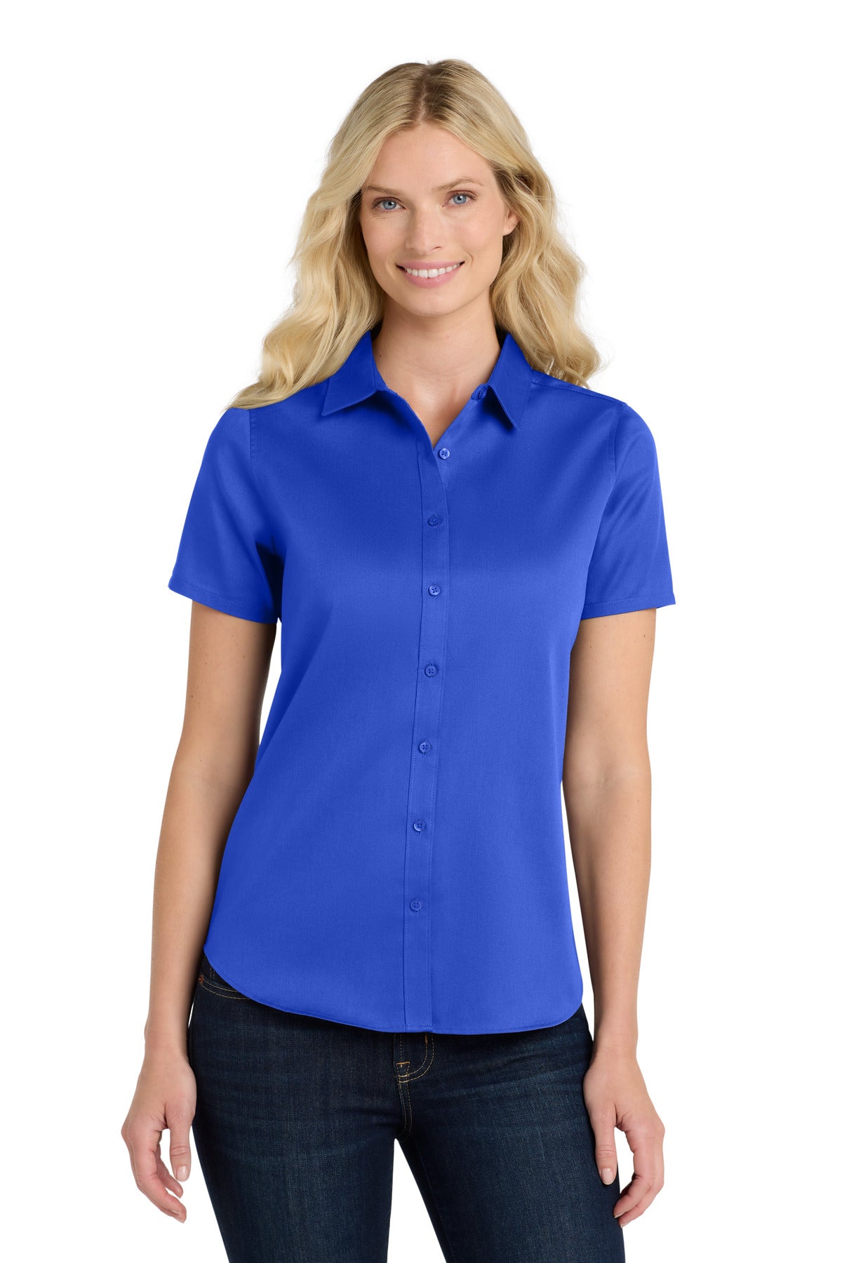 Port Authority® Women's Short Sleeve SuperPro React™Twill Shirt. LW809