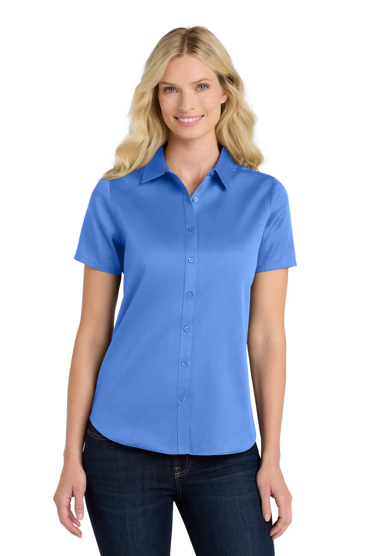 Port Authority® Women's Short Sleeve SuperPro React™Twill Shirt. LW809