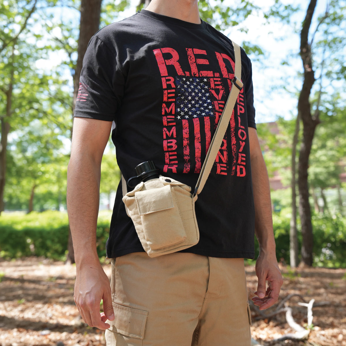 Rothco Vintage Canvas Carry-All Canteen Cover With Shoulder Strap - Rothco 614-BK