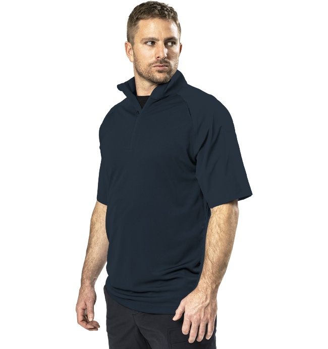 Elbeco SM4109NV - Ufx Bold Zip Mock Neck Patrol Shirt Unisex Short Sleeve