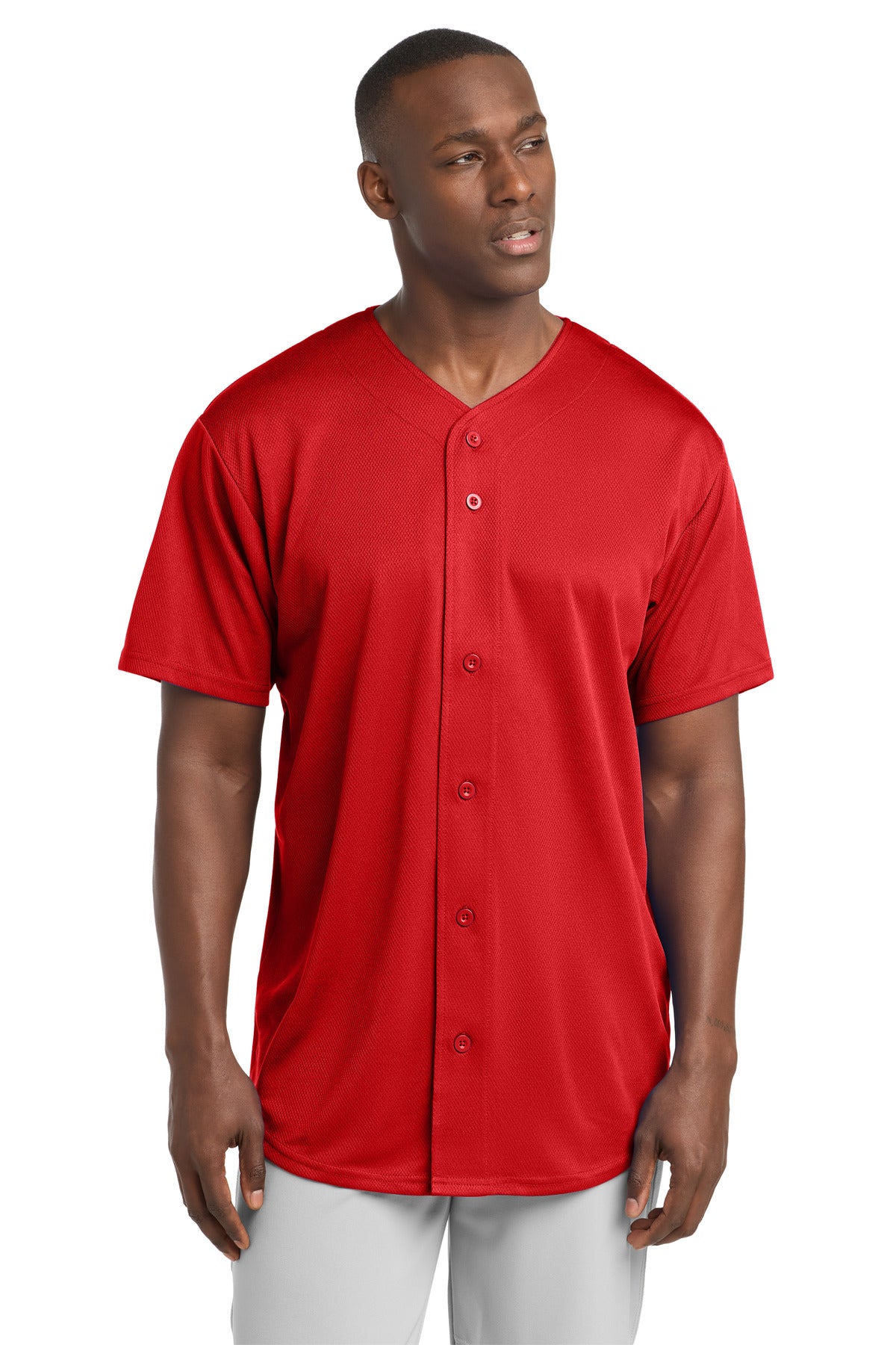 Sport-Tek® PosiCharge® Tough Mesh Full-Button Jersey. ST220