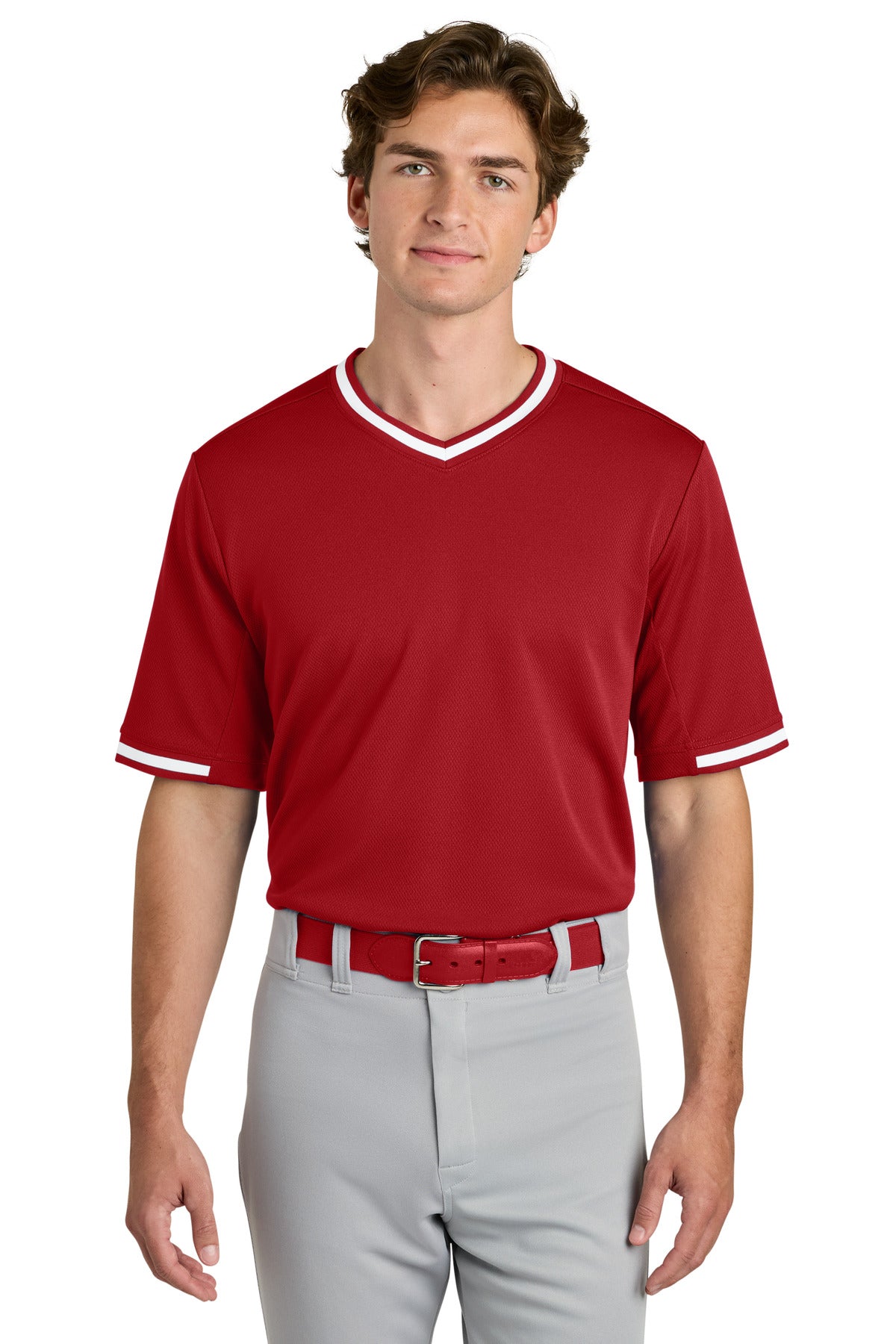 Sport-Tek® Tough Mesh V-Neck Baseball Jersey ST221