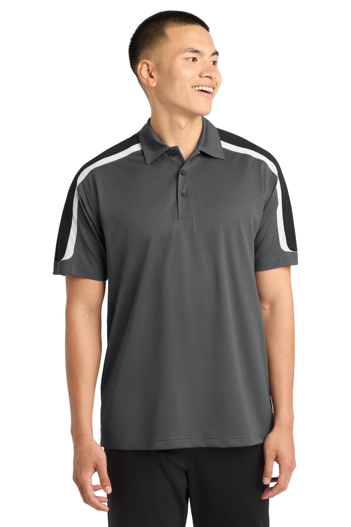 Sport-Tek® Tricolor Shoulder Micropique Sport-Wick® Polo. ST658