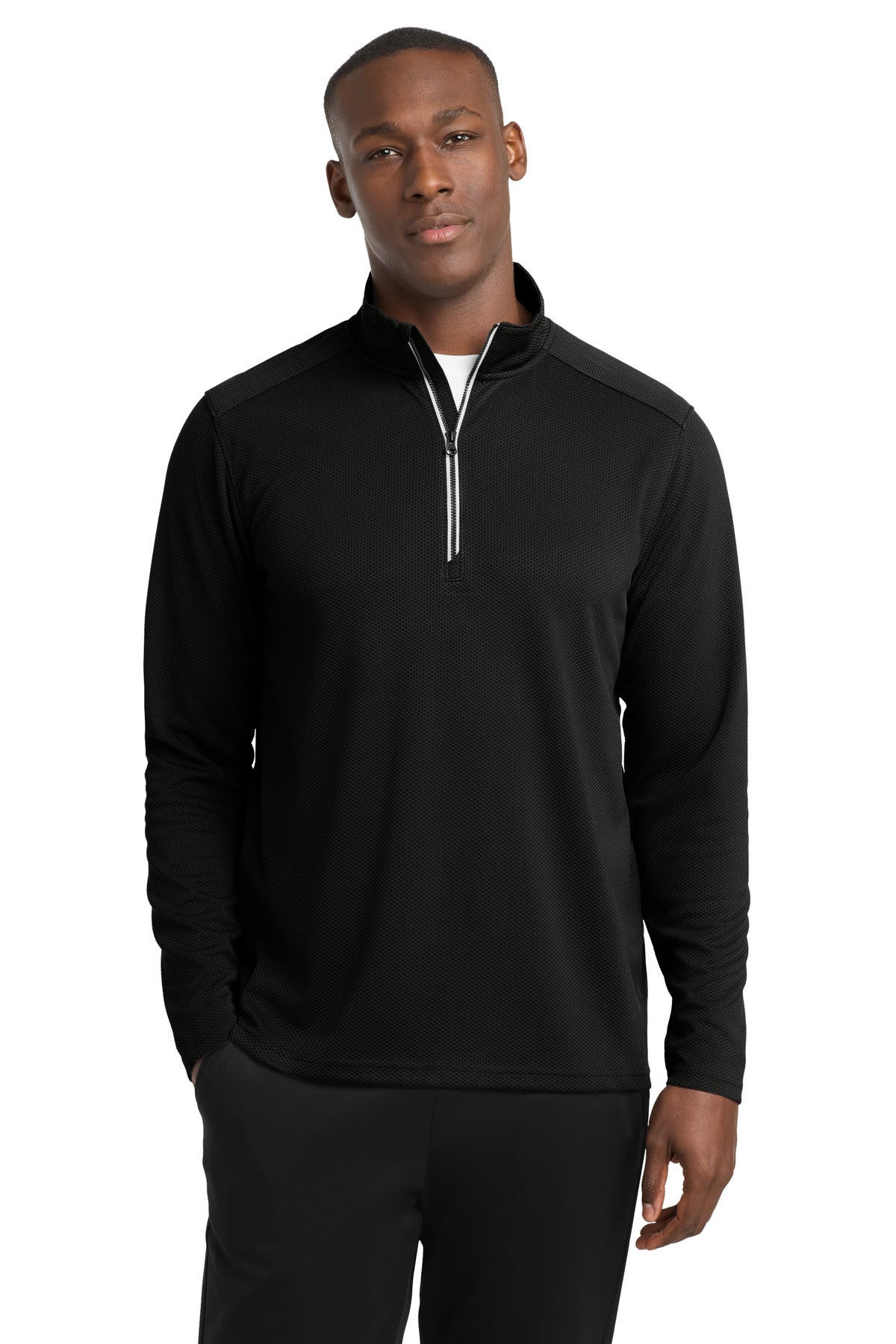 Sport-Tek® Sport-Wick® Textured 1/4-Zip Pullover.  ST860