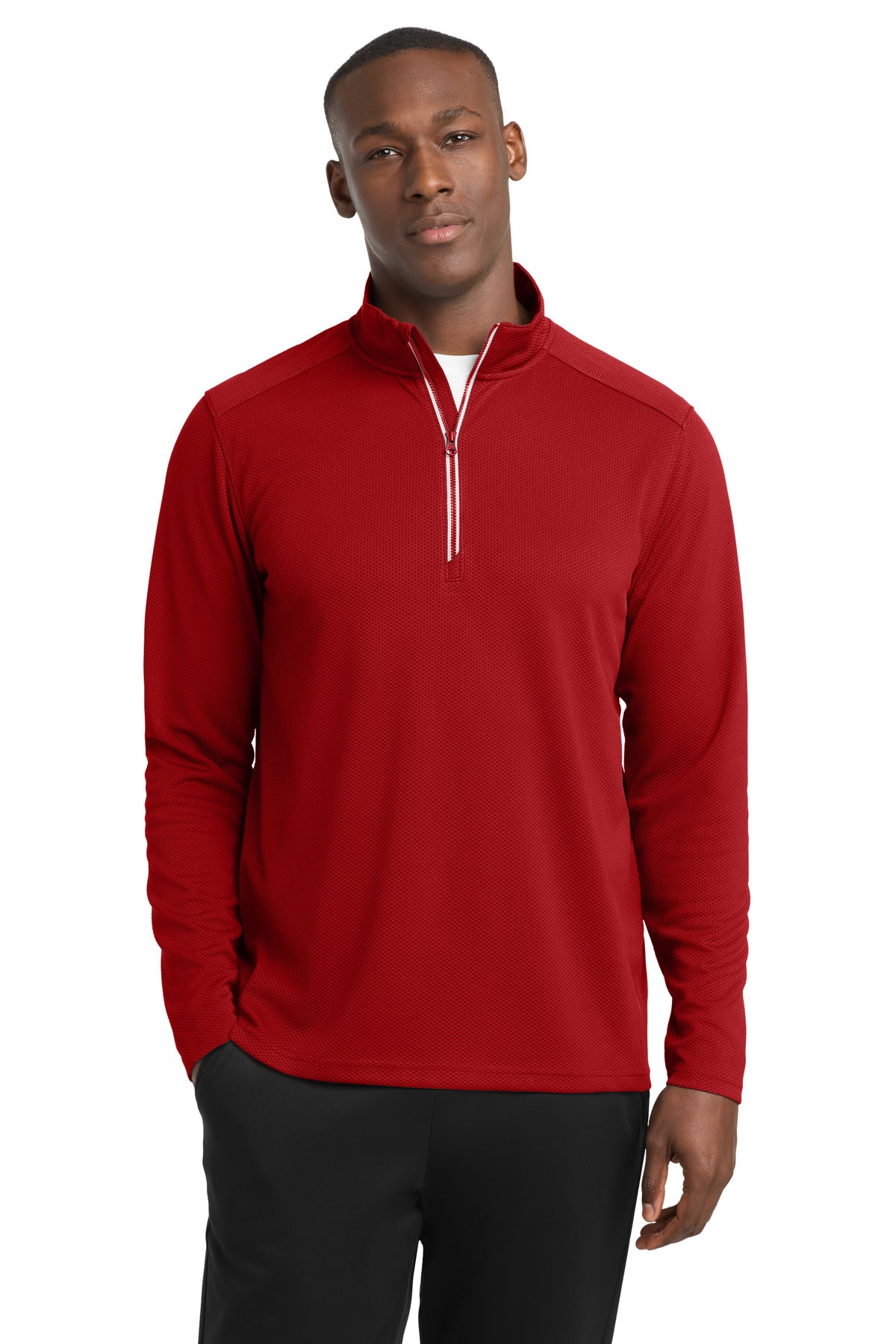 Sport-Tek® Sport-Wick® Textured 1/4-Zip Pullover.  ST860