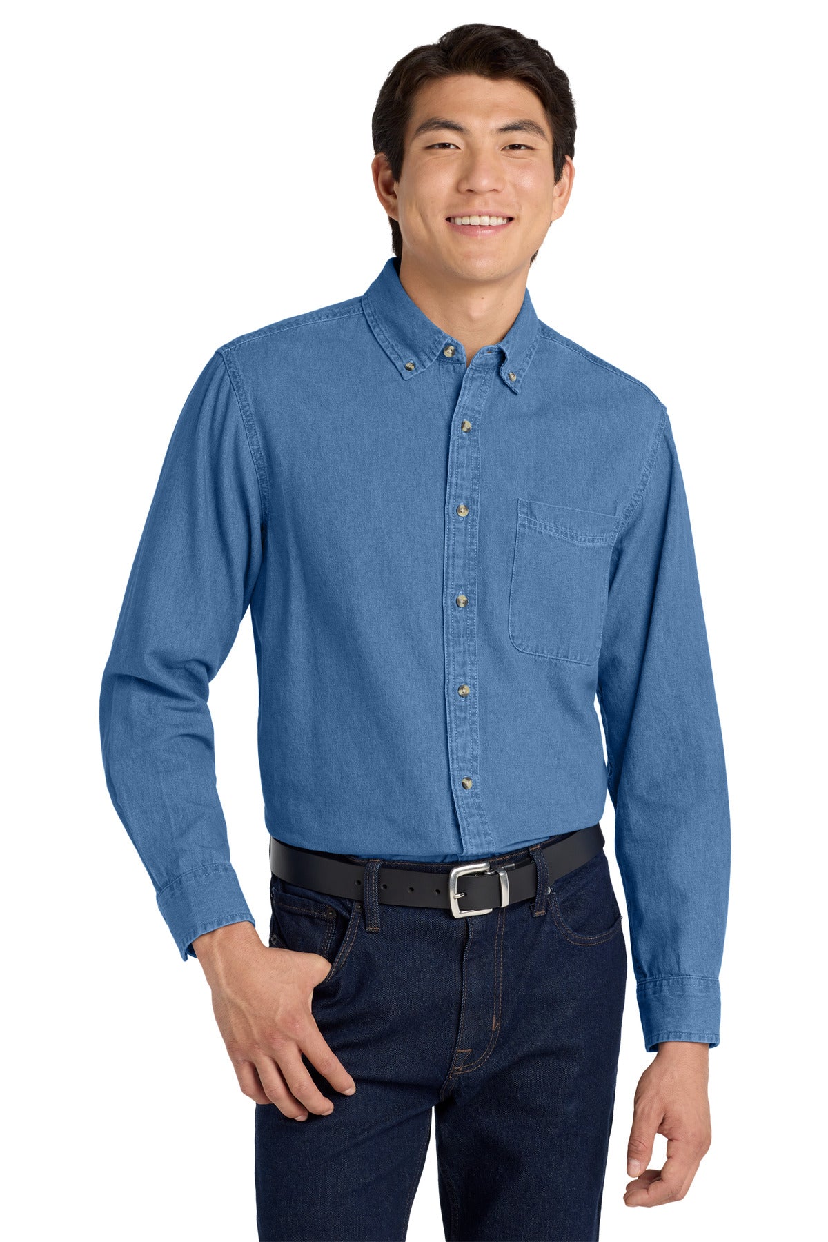 Port Authority® Tall Long Sleeve Denim Shirt. TLS600