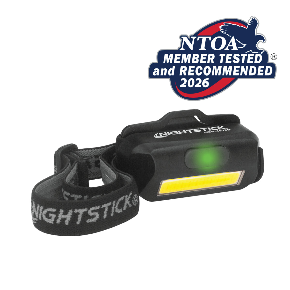 Nightstick USB-4510B - Multi-Flood USB Headlamp w/ Brim Clip & Strap - LiPo Battery