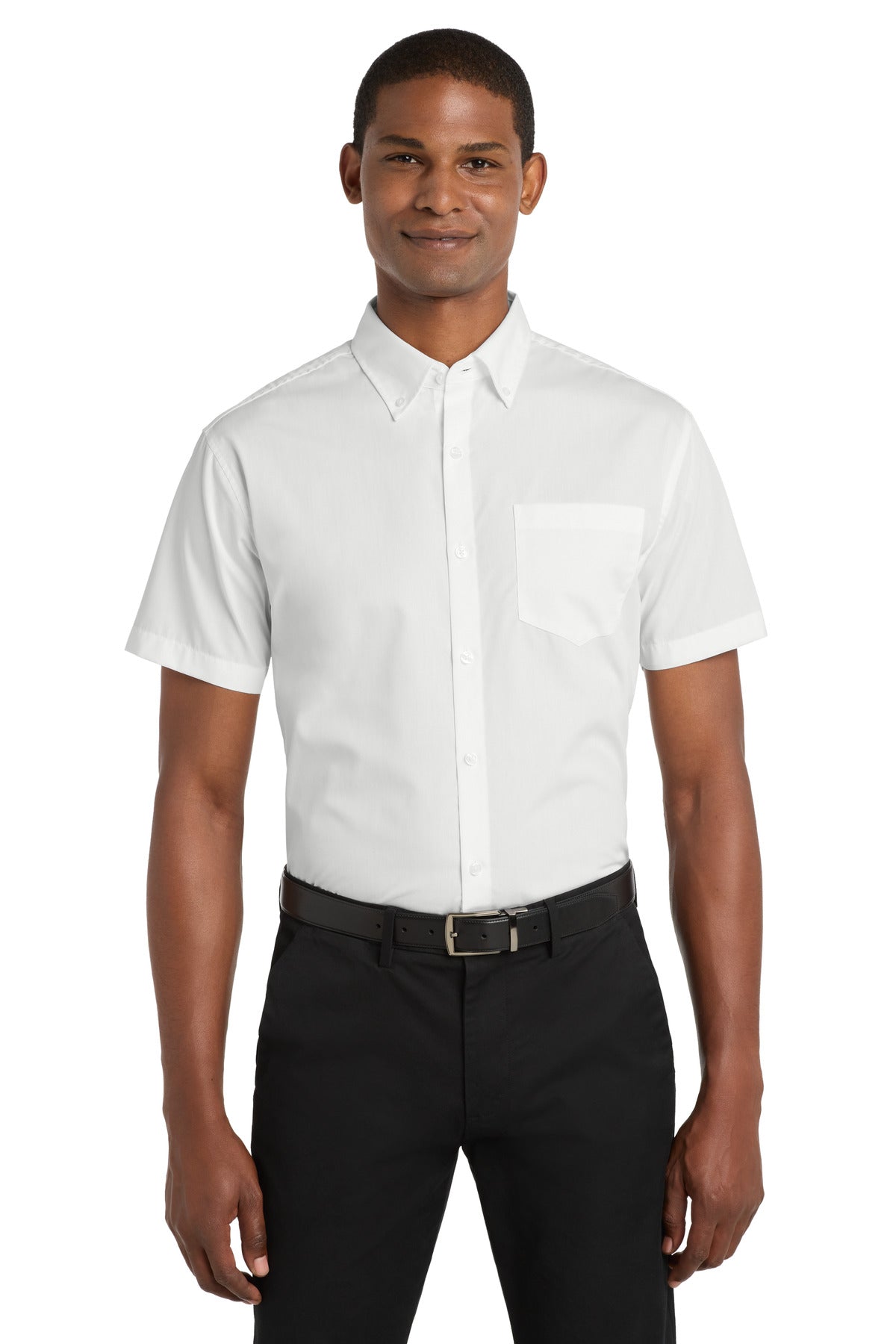 Port Authority® Short Sleeve Carefree Poplin Shirt. W101
