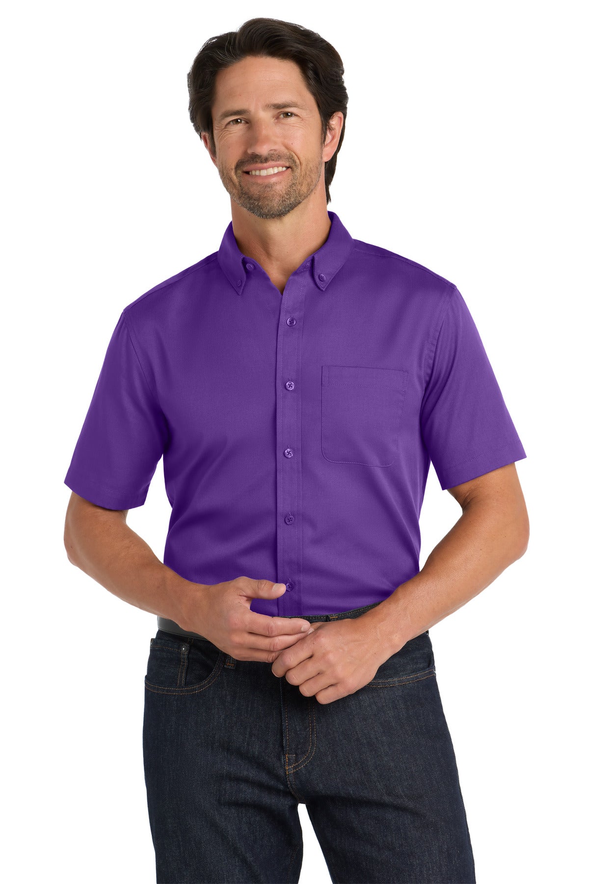 Port Authority® Short Sleeve SuperPro React™ Twill Shirt. W809
