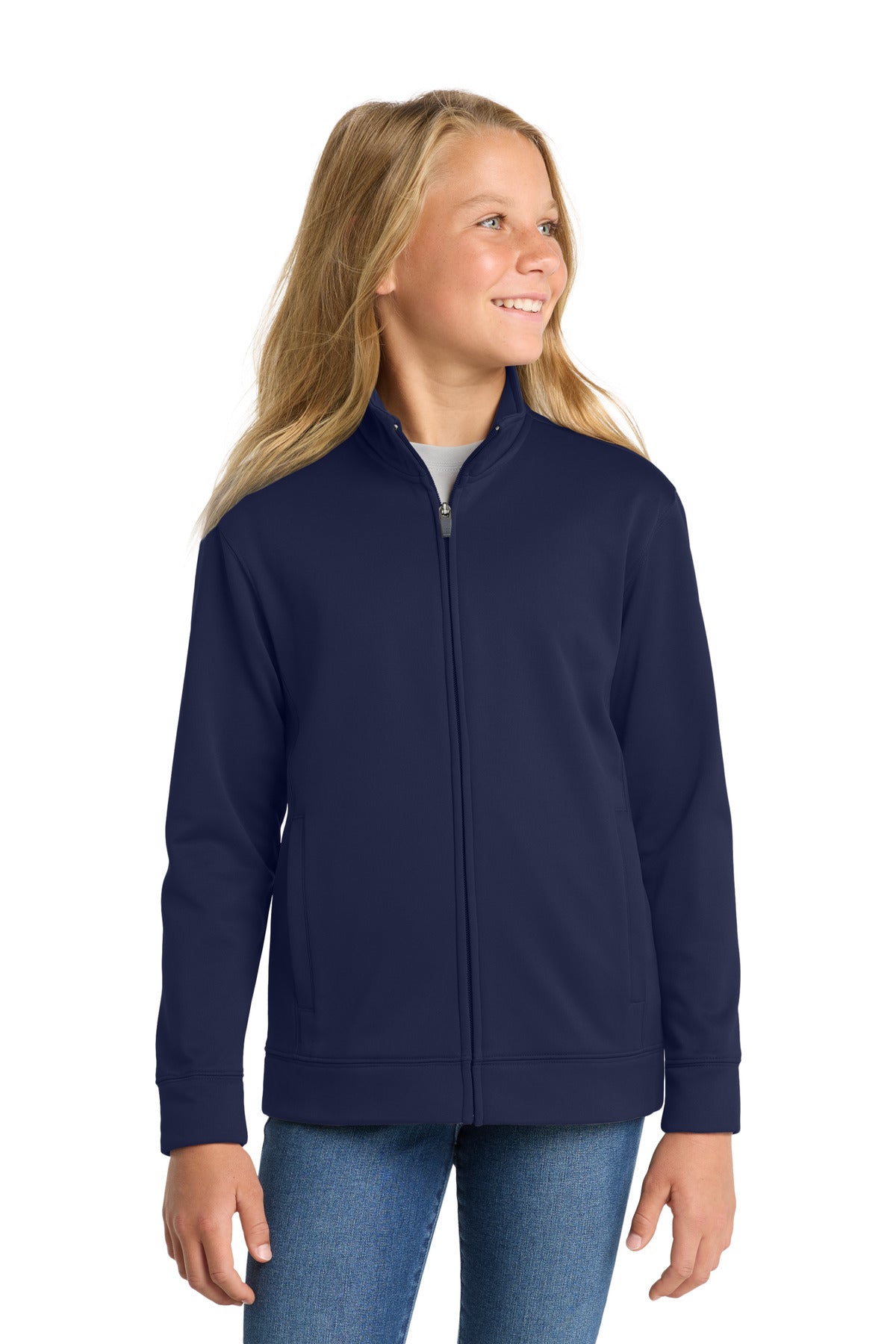Sport-Tek® Youth Sport-Wick® Fleece Full-Zip Jacket.  YST241
