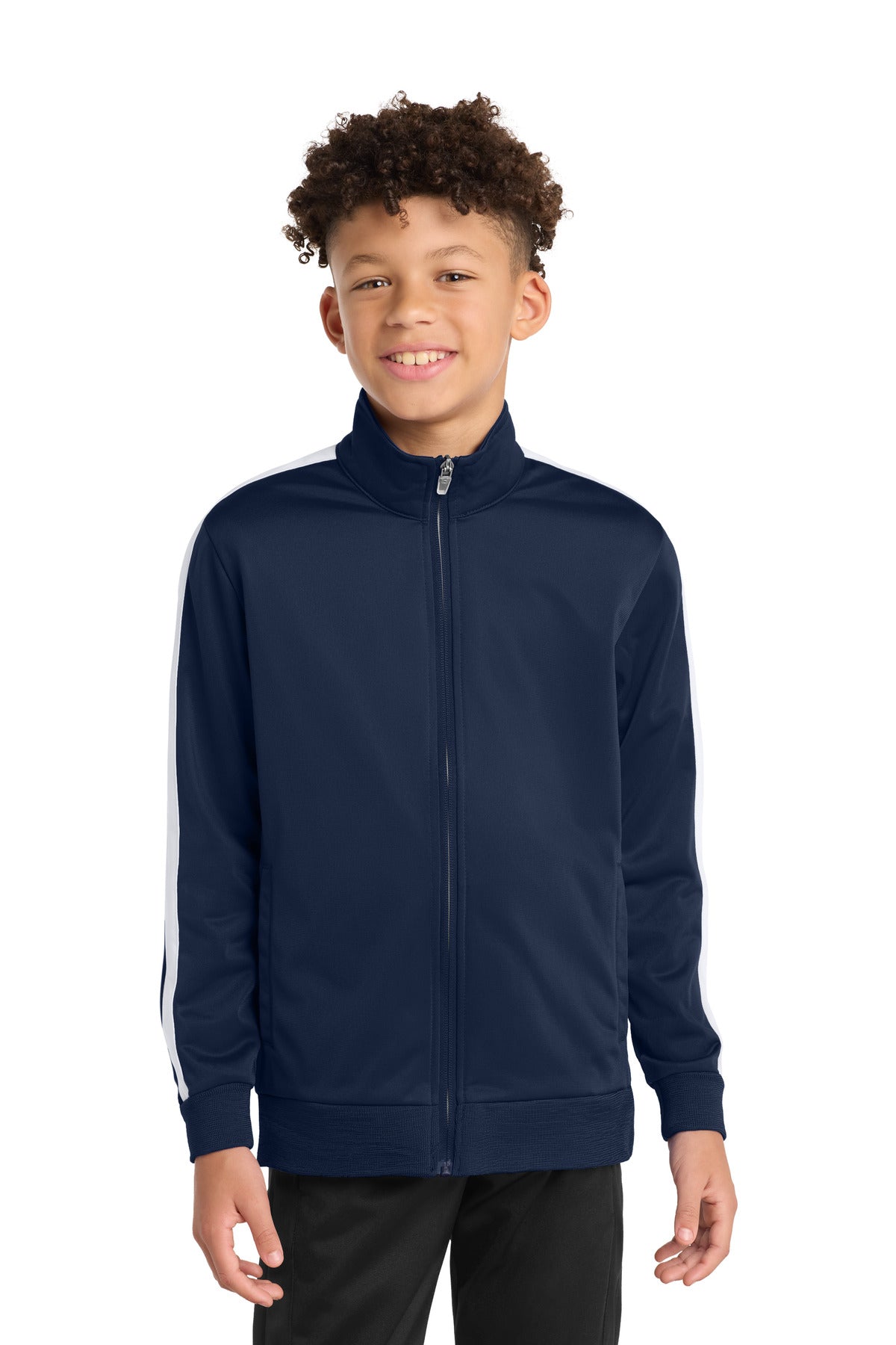 Sport-Tek ® Youth Tricot Sleeve Stripe Track Jacket. YST94