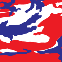 Rothco 550lb Type III Nylon Camo Paracord - Red / White / Blue Camo