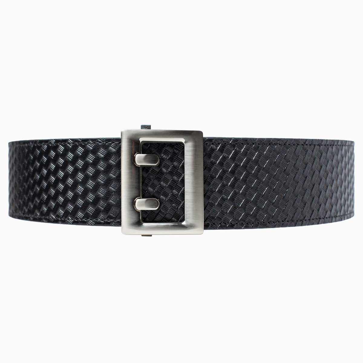 Basket Weave Duty Ratchet Belt, Nickel Buckle, 2.25" [57mm]